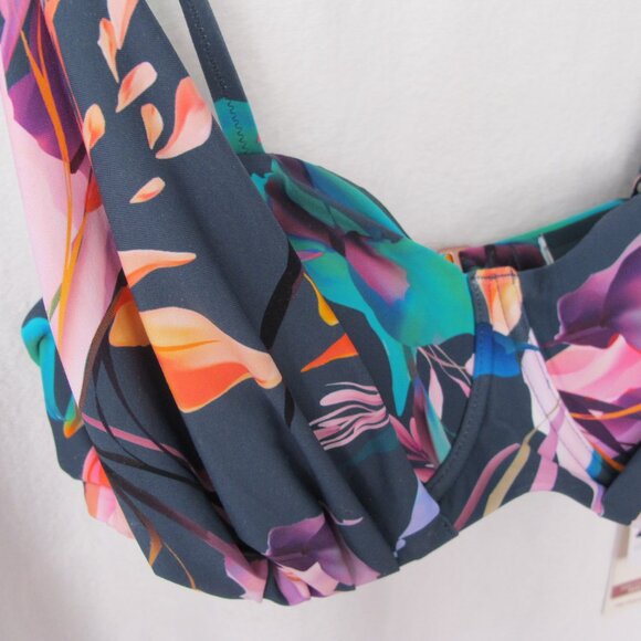 NWT - Calia Pleated Panel Underwire Swim Top - 34D - Picture 4 of 12